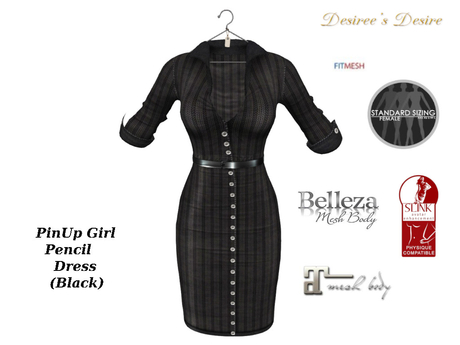 Second Life Marketplace - :::Desiree's Desire::: Pinup Girl Pencil